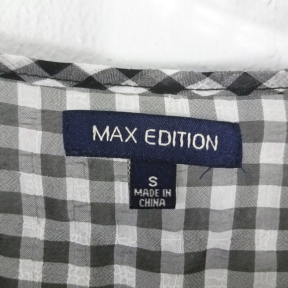 Max Edition Women's Semi Sheer Mini Ruffle Bell Sleeve Shirt Top Blouse - Picture 8 of 8